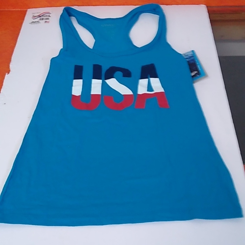 Speedo blue tank top (USA) print on the front